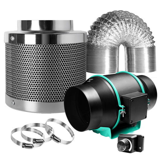 Mars Hydro 4 Inch Inline Duct Fan and Carbon Filter Combo With Speed Controller